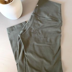 Lululemon Cropped Olive Green Leggings